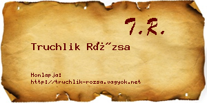 Truchlik Rózsa névjegykártya